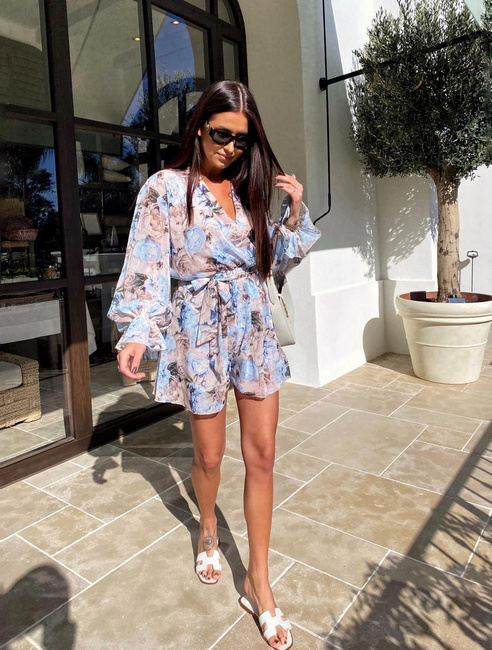 Kombinezon Giulia Millagro niebieskie kwiaty