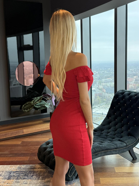 Sukienka z falbankami Luma czerwona